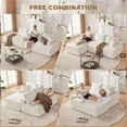 thumbnail image 4 of Huatean 95" Cloud Sectional Couch Boneless Sofa for Living Room, Free Assembly Modular Sectional Sofa L-Shaped (Left-Facing Chaise, Beige), 4 of 9