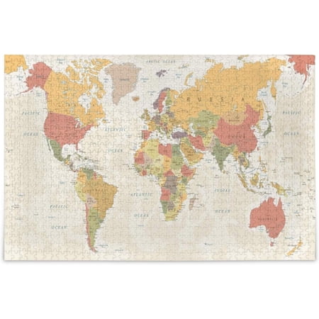 Coolnut Vintage World Map Puzzle for Adults 500 Piece Puzzles Game DIY Toys Creative Gift Home Decorations