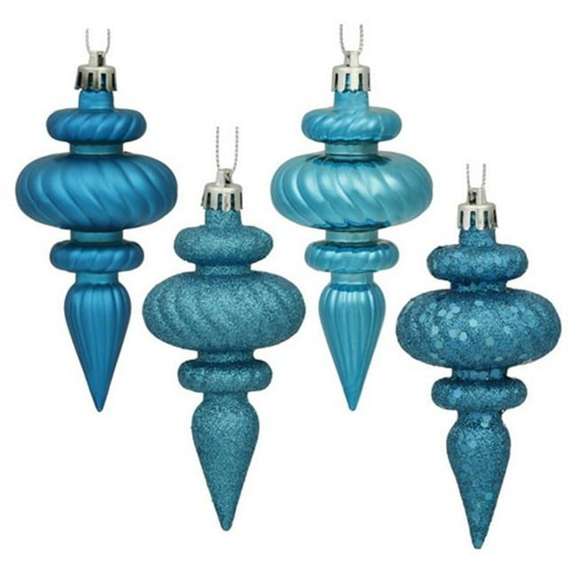 Vickerman N500012 4 in. Turquoise Finial 4 Finish Asst 8-Bx