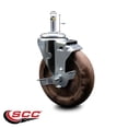 thumbnail image 2 of 5 Inch High Temp Glass Filled Nylon 7/16 Inch Grip Ring Stem Caster with Brake, 2 of 2