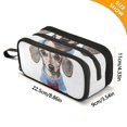 thumbnail image 4 of FORMRS Pencil Case with 3 Compartments Zipper Pouch, Elementary School Level and up, Gray Cute Dog Artist, 4 of 8