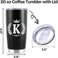 thumbnail image 2 of 20 oz Tumbler with Lid, Personalized Gifts for Men, Insulated Coffee Tumbler for Men, Travel Coffee Mug, Birthday Christmas Gifts for Men Unique, Personalized Gifts R, 2 of 7