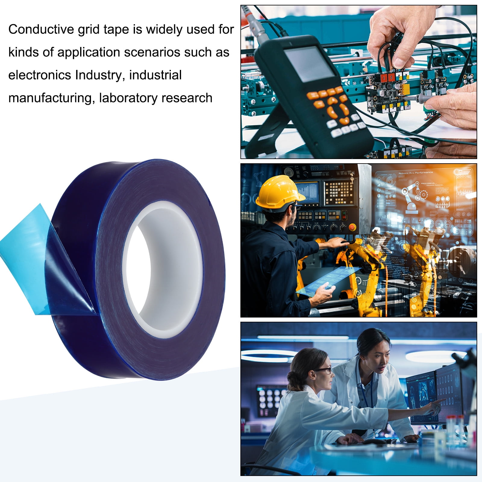 Removable Protective Film Tape, 1.6 Inch x 656 ft PE Surface Scratch Film Tape Blue