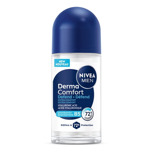NIVEA MEN Derma Comfort Defend Roll On Antiperspirant, 72 Hour Protection, 50 mL