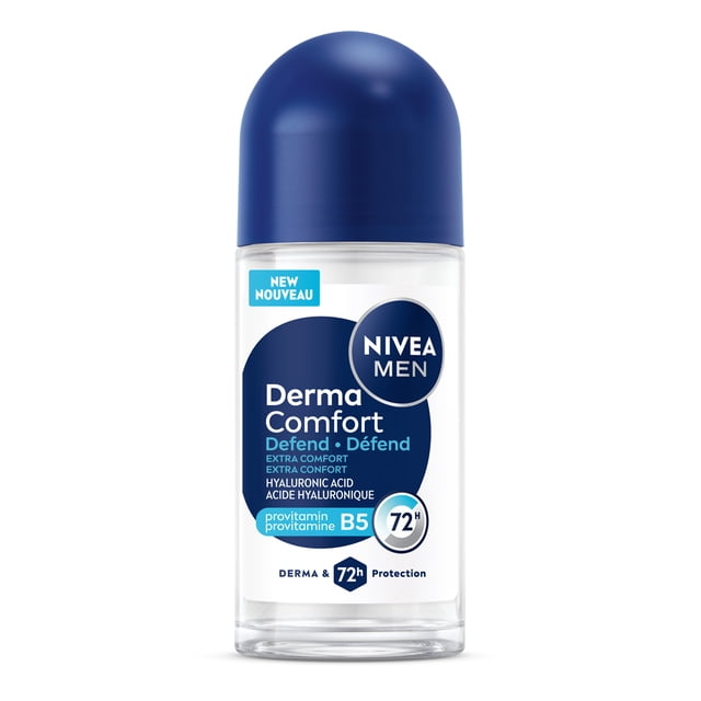 NIVEA MEN Derma Comfort Defend Roll On Antiperspirant, 72 Hour Protection, 50 mL