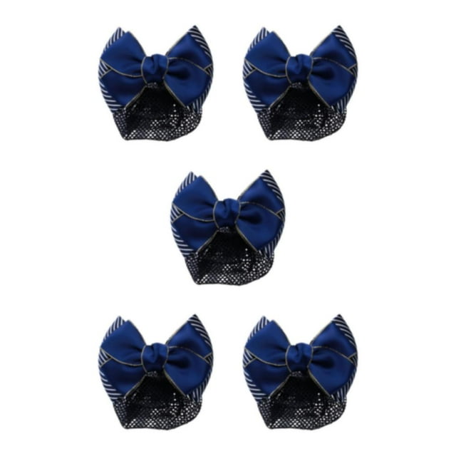 Wweixi Professional Hair Plate Mesh Pocket Featuring Convenient Snood Net Elegant Thick stripes-gold 5Set