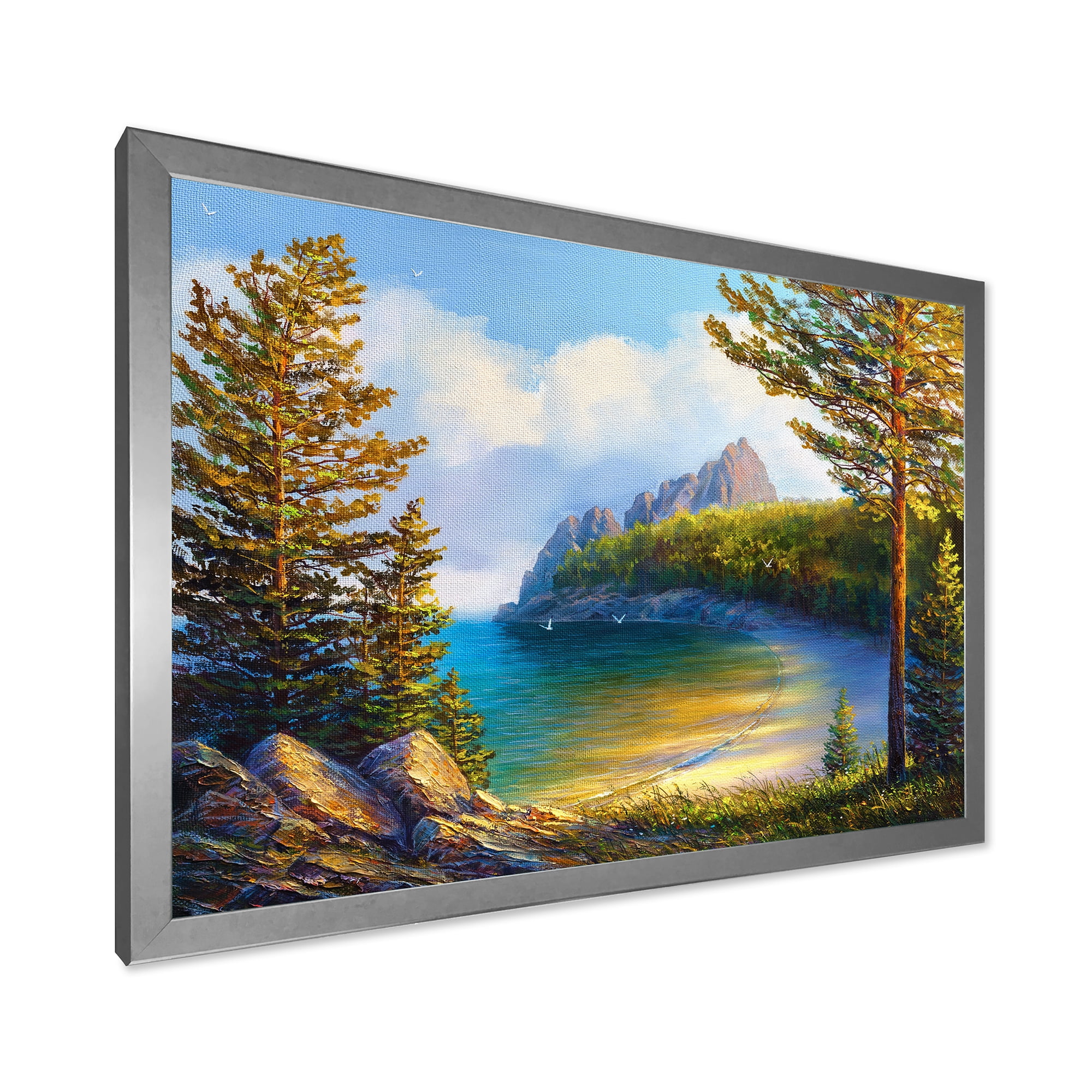 Designart 'Sunrise By The Wild Beach' Nautical & Coastal Framed Art Print