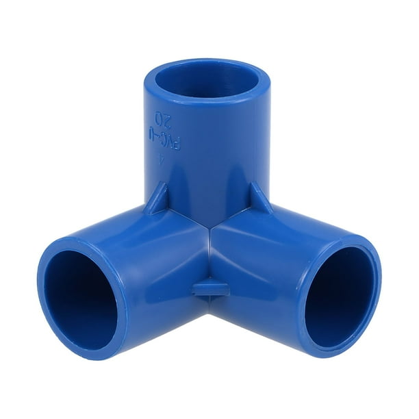Conector de tubo en ángulo de 3 vías, grado de mobiliario, accesorios de esquina en forma de T de 1/2 pulgada, azul, 10 piezas