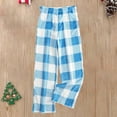 thumbnail image 2 of JJHGVB Flannel Pajama Pants Women Plaid Pajama Pants Fuzzy Pajama Pants Ladies Fleece Pajamas Cute Pants for Women Baggy Womens Pants for Women Sky Blue XL, 2 of 3
