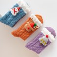 thumbnail image 5 of Fabrcox Fuzzy Slipper Socks for Women, Cute Mid-Calf Non Slip Winter Warm Casual Christmas Pattern Indoor Floor Socks for Home Lounging (Purple), 5 of 5
