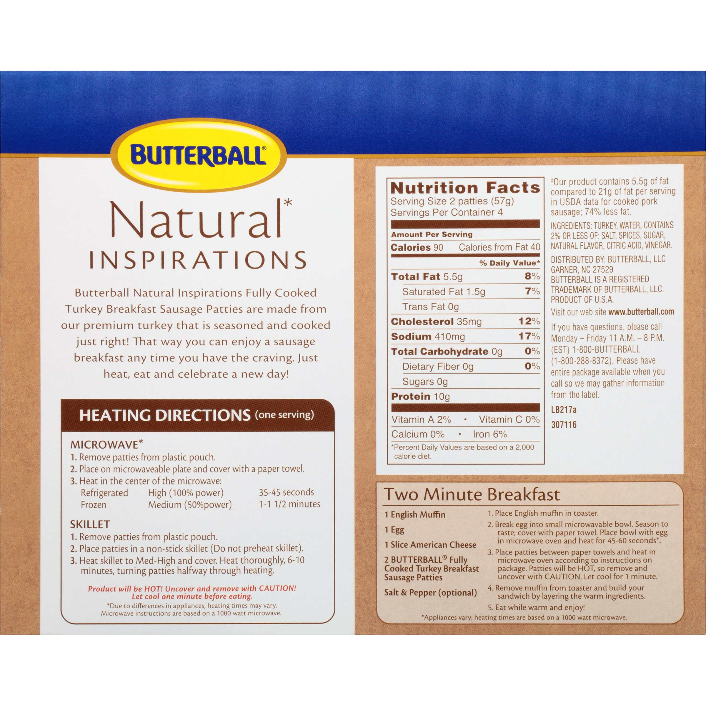 Turkey Sausage Patties Nutrition