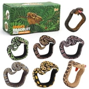Simulated Snake Bracelet 7PCS Fake Animal Bracelet Wristband, Snake Chain Bracelet for Women Gifts for Her Party Supplies