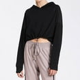 thumbnail image 2 of Timegard Cropped Sweatshirt for Women Hooded Oversized Casual Pullover Tops Sport Workout Solid Color Top, 2 of 5