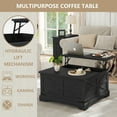 thumbnail image 2 of Furnihold Farmhouse Lift Top Coffee Table Black Square Coffee Table with Storage Rustic Wood Center Table for Living Room Home, Black, 2 of 6