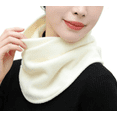 thumbnail image 5 of Women's Warm Neck Scarf Thick Fleece Windproof Buttons Outdoor Scarves for Skiing Cycling White Free Size, 5 of 5