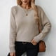 thumbnail image 1 of Suéter de cuello redondo para mujer, suéter de punto suelto de color liso a la moda, suéter de cuello redondo para mujer, top de mujer, 1 of 6