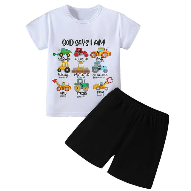 Ensemble de Pyjamas pour Filles Enfants Dessin Animé Col Rond Confort Doux Printemps Automne Pyjamas Garçon Taille 4-5 Ans Vêtements pour Enfants