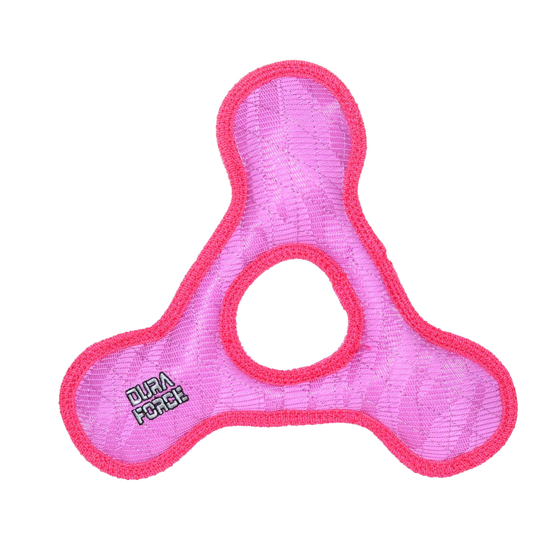 DuraForce Triangle Ring Tiger Pink-Pink, 2-Pack, Durable Woven Mesh Fiber Squeaky Dog Toy