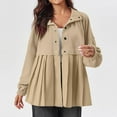 thumbnail image 6 of Patlollav Womens Loose Splicing Collar Button Up Outwear Long Sleeve Casual Jackets, 6 of 7