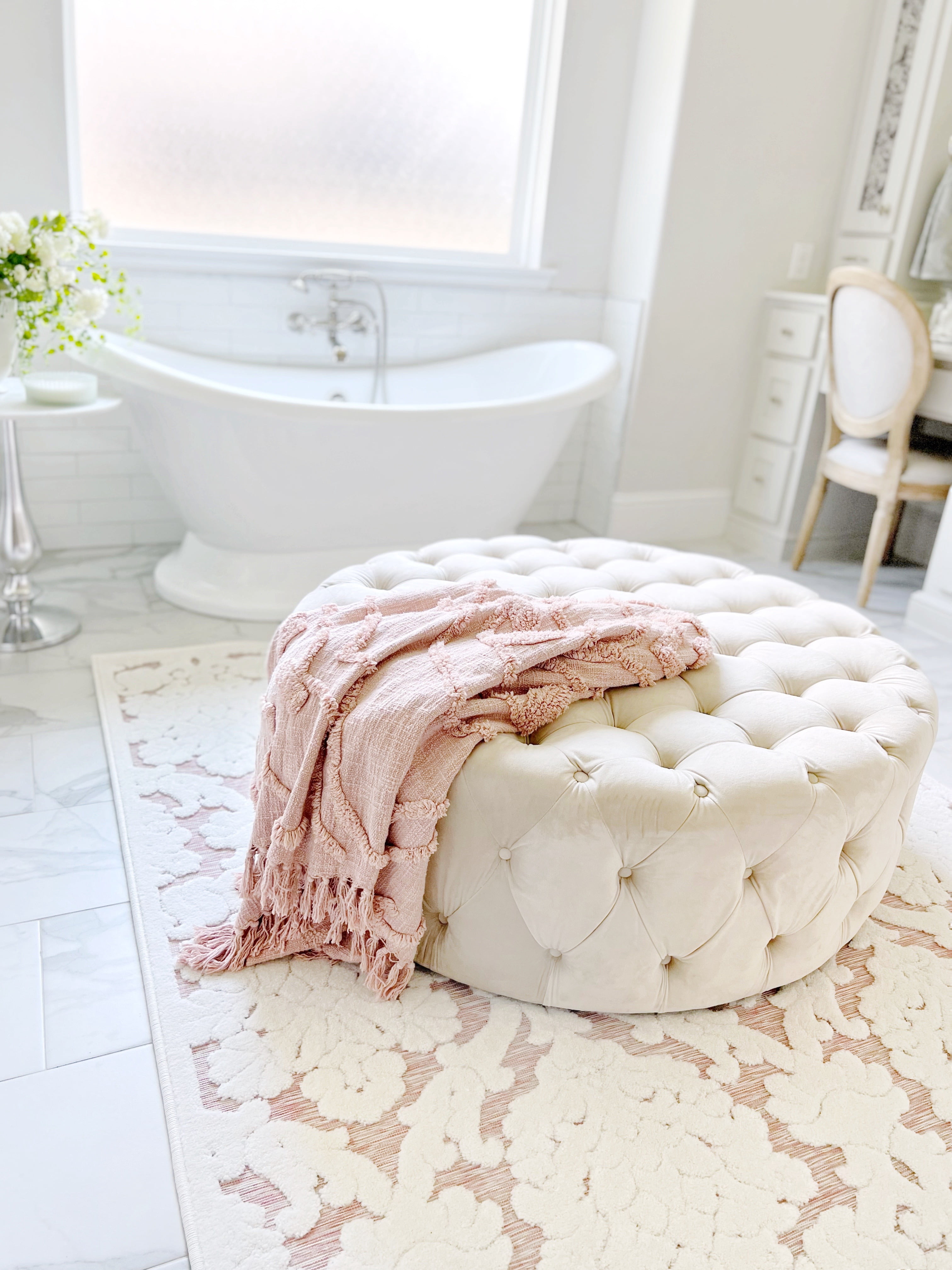 My Texas House Charlotte 9' X 13' Natural Pink Floral Area Rug