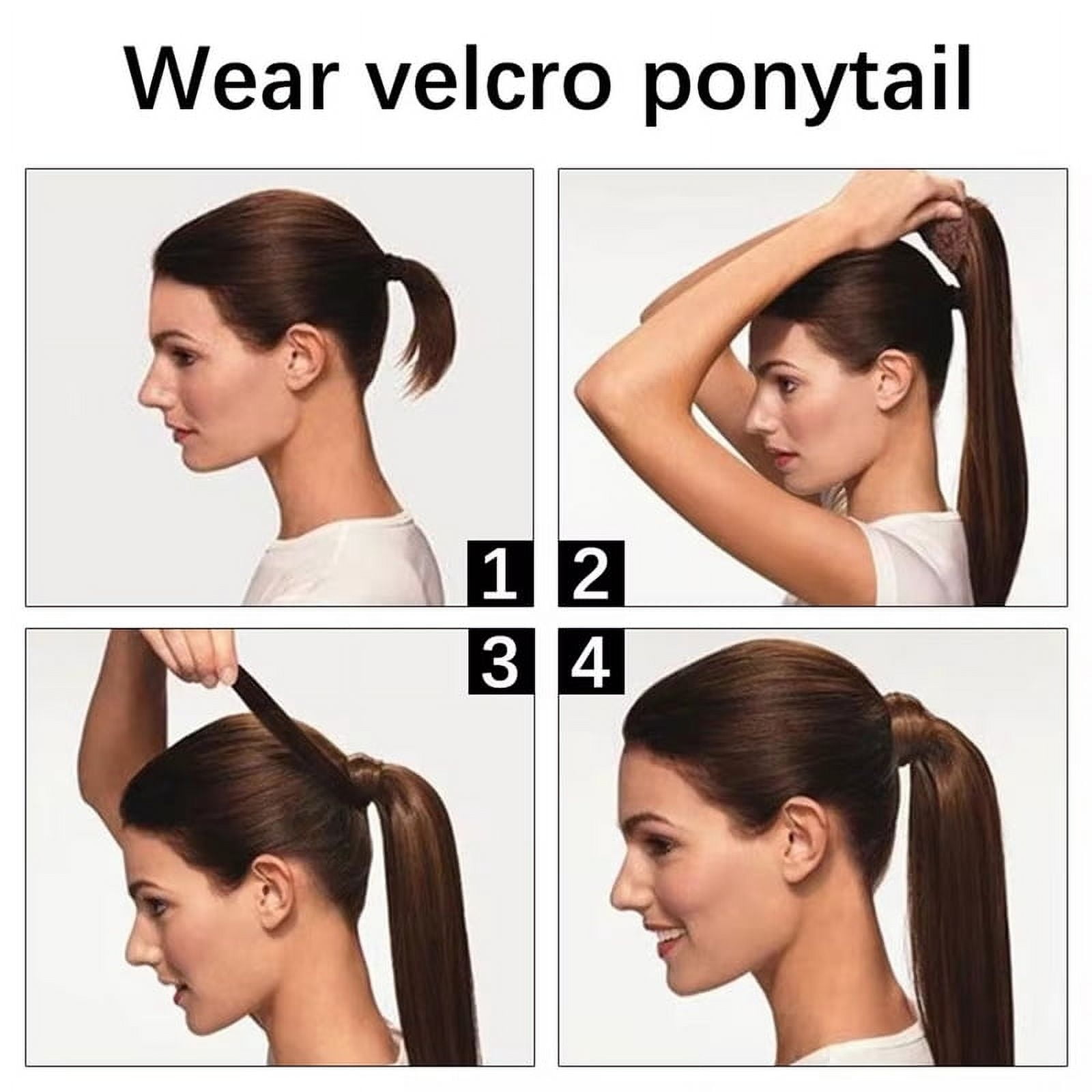 DIFEI 22-34 Inch Synthetic Long Straight Ponytail Wig Straps Wrapped Around Woman's Ponytail Natural Ponytail Hair Extension