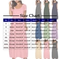thumbnail image 3 of GaThRRgYP Women's Pleated Short Sleeve Dress,Women's Large Pocket Solid Color Dress Round Neck Short Sleeved Dress Navy L, 3 of 6