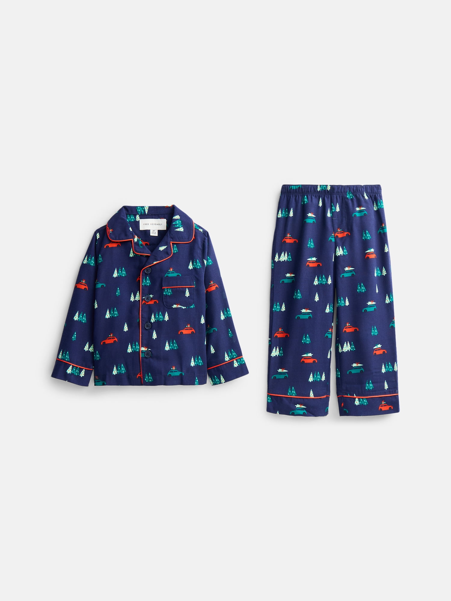 Free Assembly Matching Family Pajamas Toddlers' Top and Pants Gift Set, 2-Piece, Sizes 2T-4T