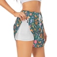 thumbnail image 3 of Lsque Foxes and Birds in Forest Printed Women's Running Shorts with Liner Pockets,Elastic Quick Dry Workout Athletic Gym Yoga Shorts,Womens High Waist Shorts-Large, 3 of 9