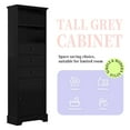 thumbnail image 7 of 68.3" Tall Bathroom Storage Cabinet, Freestanding Storage Cabinet with 3 Drawers and Adjustable Shelves, Kitchen Pantry Linen Cabinet for Bathroom, Living Room, Dining Room, Office, Black, 7 of 7