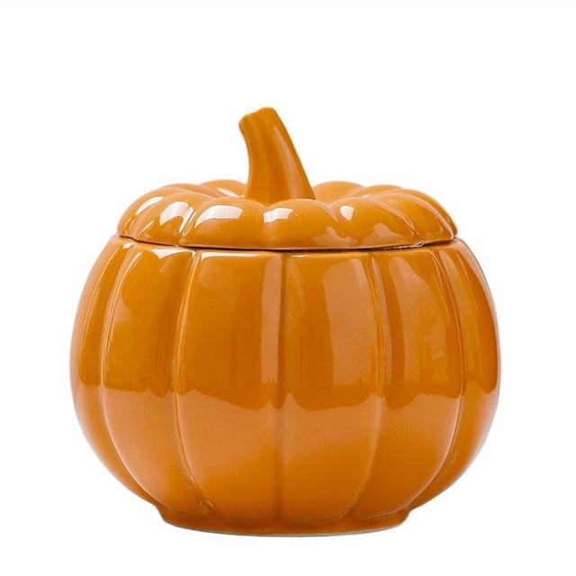 Wosthever Caramelo alegre de color naranja con forma de calabaza para el hogar, almacenamiento para el hogar, puede simbolizar la fortuna, Organizadores de utensilios de cocina