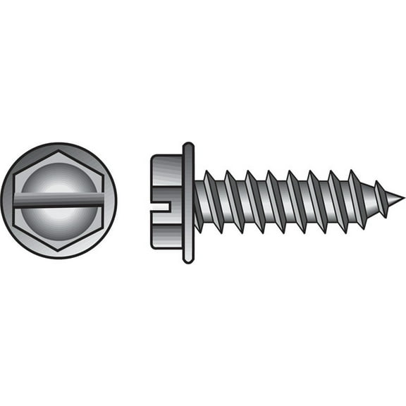 Hillman #14 X 1In Zinc Slotted Hex Head Sheet Metal Screw 100Pk
