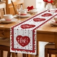 thumbnail image 5 of Valentine's Day Table Runner 90 Inches Long Farmhouse Dress Scarves, Red Love Heart Roses Romantic Wooden Dining Tablerunner for Coffee Table/Kitchen Island/Party Décor, 13" x 90", 5 of 8