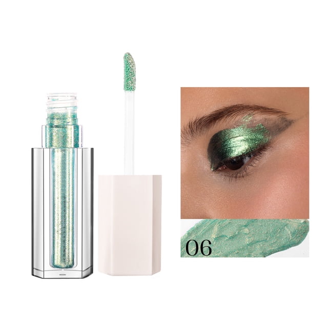 SIfdSeng 12 Color Sparkling Eye Shadow Pearlescent Polarized Liquid Eye Shadow Solution Sequin Eyeshadow Eyes Sequin Texture Delicate Fit Easy To Apply Compact 5Ml Blue Eyeshadow Stick