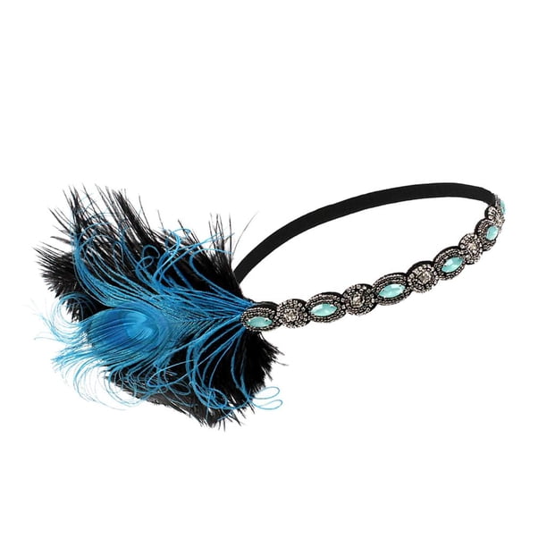 Diadema india vintage Diadema de Plumas Artificiales 20 Venda de Fascinator de cabellero de Mujeres para de Cóctel de Noche Magideal Diadema india vintage