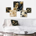 thumbnail image 2 of Designart "Royal Blue Gold Damask Dream" Damask Wall Art Set Of 5 - Gold Bohemian Hallway Metal Art Print Set, 2 of 6