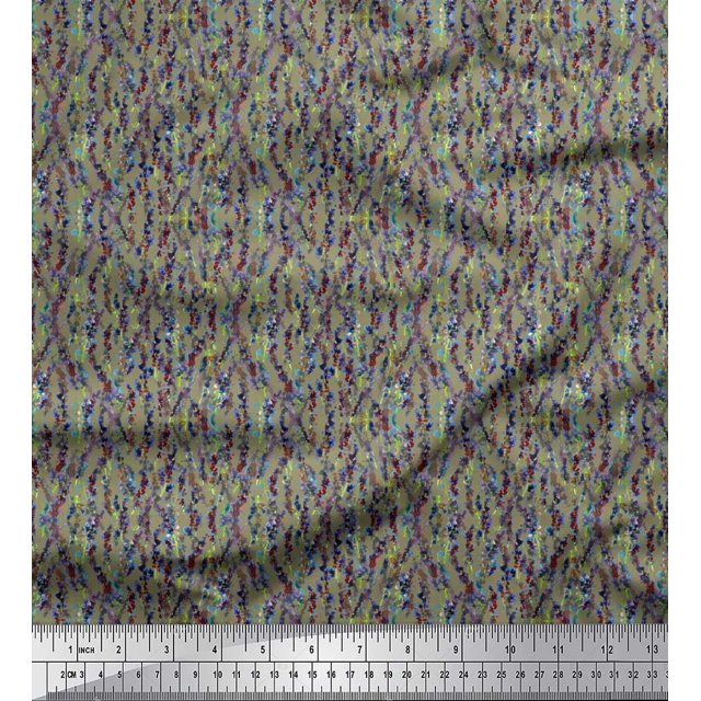 Soimoi Poly Georgette Fabric Floral Shirting Printed Fabric 1 Yard 52 Inch Wide