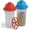 Red-Blue, variant on SIGNORA WARE 17 oz Protein Shaker Bottles with Leakproof Lid, 2 Pack Black & Red