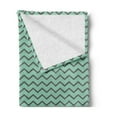 thumbnail image 2 of Grey Chevron Soft Flannel Fleece Blanket, Retro Zigzags Pattern with Long Corners at Variable Angles Minimalist Art, Cozy Plush for Indoor and Outdoor Use, 50" x 70", Mint Green Grey, by Ambesonne, 2 of 5