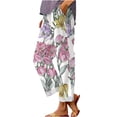 thumbnail image 2 of Purple Women's Casual Pants, Women'S Retro Printed Loose Pocket Patchwork Casual Cotton And Linen Pants,Women's Casual Pants 5XL, 2 of 6