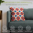 thumbnail image 4 of Red And Blue Pioneer Flower Modern Art Geometric Pillow Covers,Red And Blue Pioneer Flower Modern Art Geometric Throw Pillow Covers 18"×18" ,Living Room Sofa Couch Pillow Covers,Decorative Pillow Cove, 4 of 7