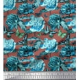 thumbnail image 1 of Soimoi Cotton Voile Fabric Leaves,Butterfly & Peony Floral Fabric Prints By Yard 42 Inch Wide, 1 of 1