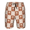 thumbnail image 3 of Logiee Brown Palms Print Mens Swim Trunks Quick Dry Board Shorts,Breathable Hawaii Beach Shorts Swimwear Bathing Suits-Medium, 3 of 6