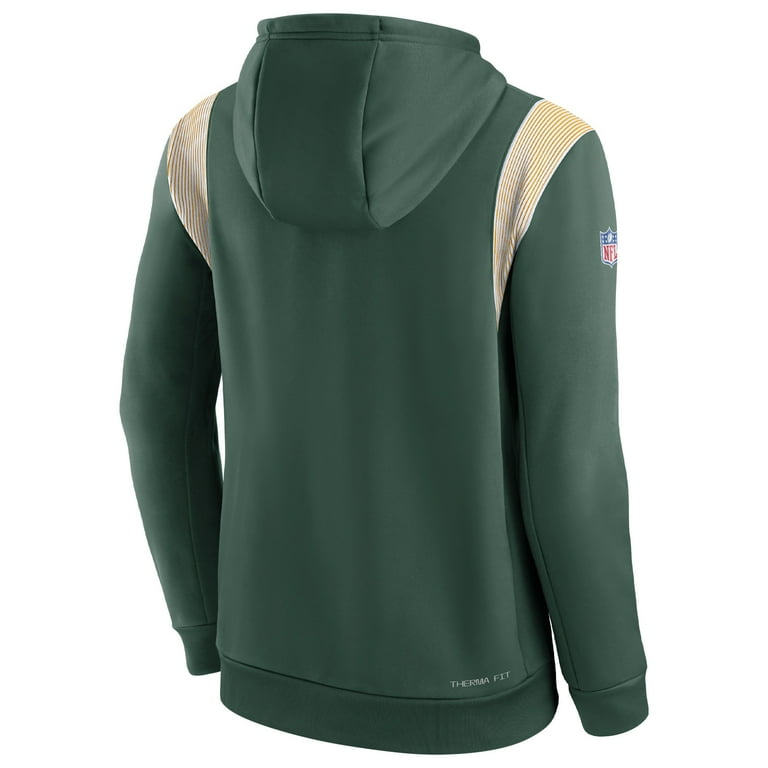 Men s Nike Green Green Bay Packers Sideline Athletic Stack Performance Pullover Hoodie Walmart