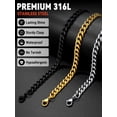 thumbnail image 3 of FaithHeart Cuban Link Chain Necklace for Men Stainless Steel Silver Jewelry Gift with Card To My Son Birthday Christmas Graduation 6mm 20" Fathers Day Gift for Dad, 3 of 6