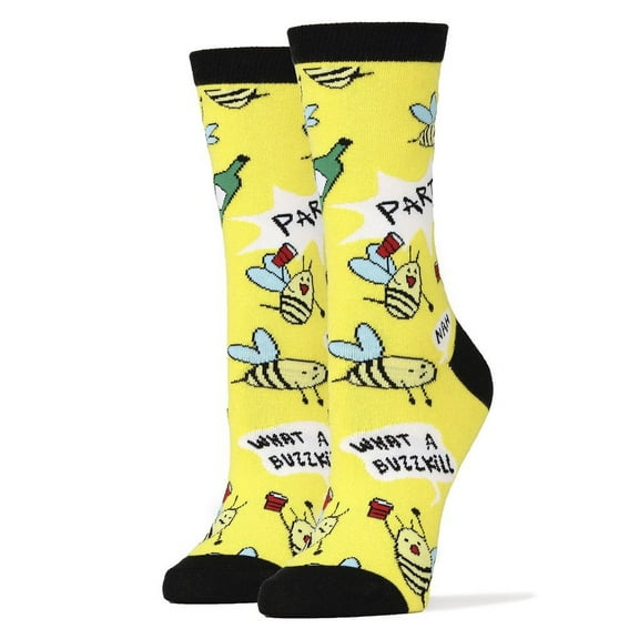 Oooh Yeah!  Womens Cotton Crew Socks (Buzz Kill)