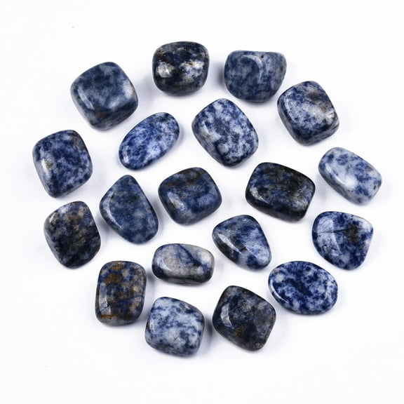 1 bag Natural Blue Spot Jasper Beads Healing Stones for Energy Balancing Meditation Therapy Tumbled Stone Vase Filler Gems No Hole/Undrilled Nuggets 19~30x18~28x10~24mm 250~300g/bag