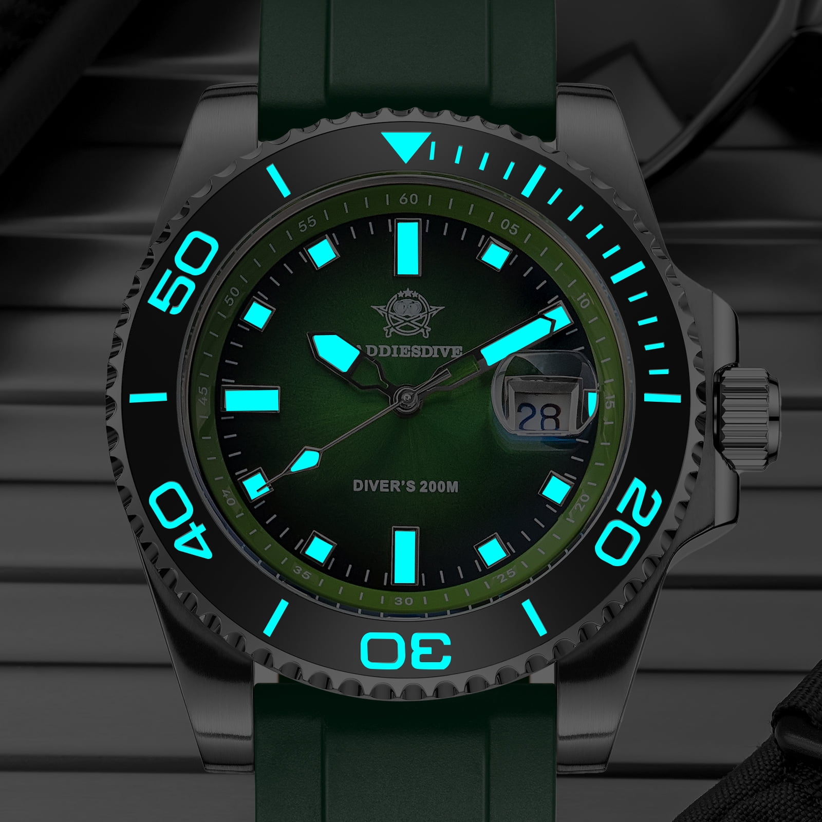 ADDIESDIVE Professional Dive Watch - Japanese Quartz Movement, 200M Waterproof Quartz Watch with Ceramic Rotating Bezel & Super Luminous