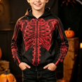 thumbnail image 2 of SJLDQY Halloween Hoodies for Boys Hallowmas Skeleton Graphic Hooded Sweatshirts Fall Winter Long Sleeve Zip Up Hoodie, 2 of 4
