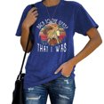 thumbnail image 1 of Camiseta estampada transpirable de manga corta para mujer, talla M Camiseta de verano azul con cuello redondo para mujer, 1 of 6