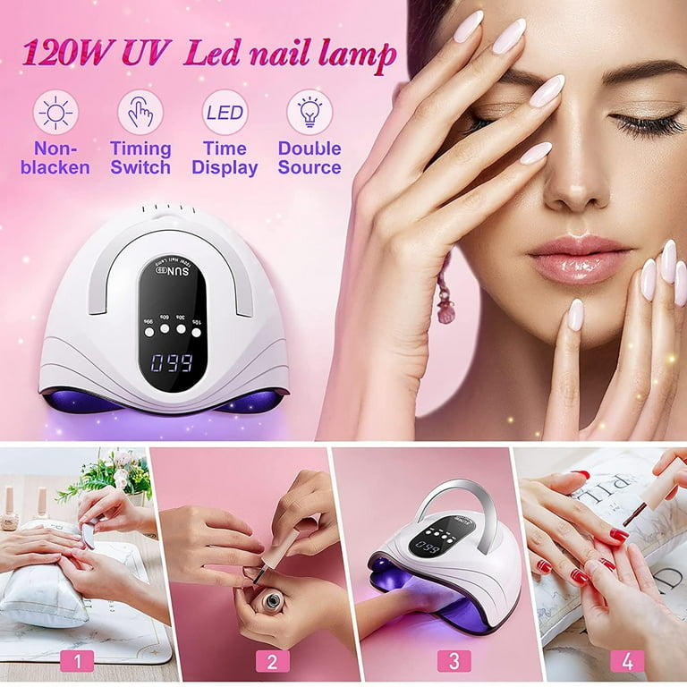Belle UV Led Nail Lamp,120W Professional UV Light Nails Gel Dryer